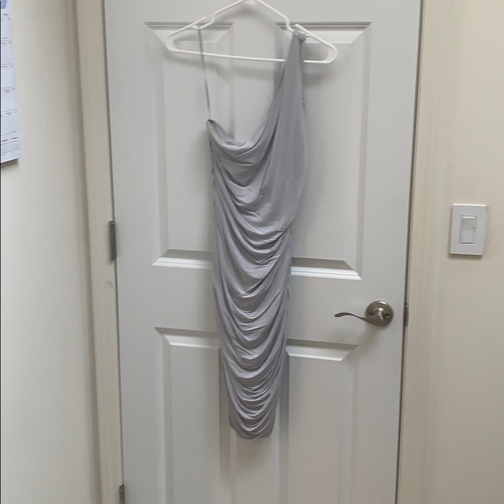 Silver One Shoulder Dress